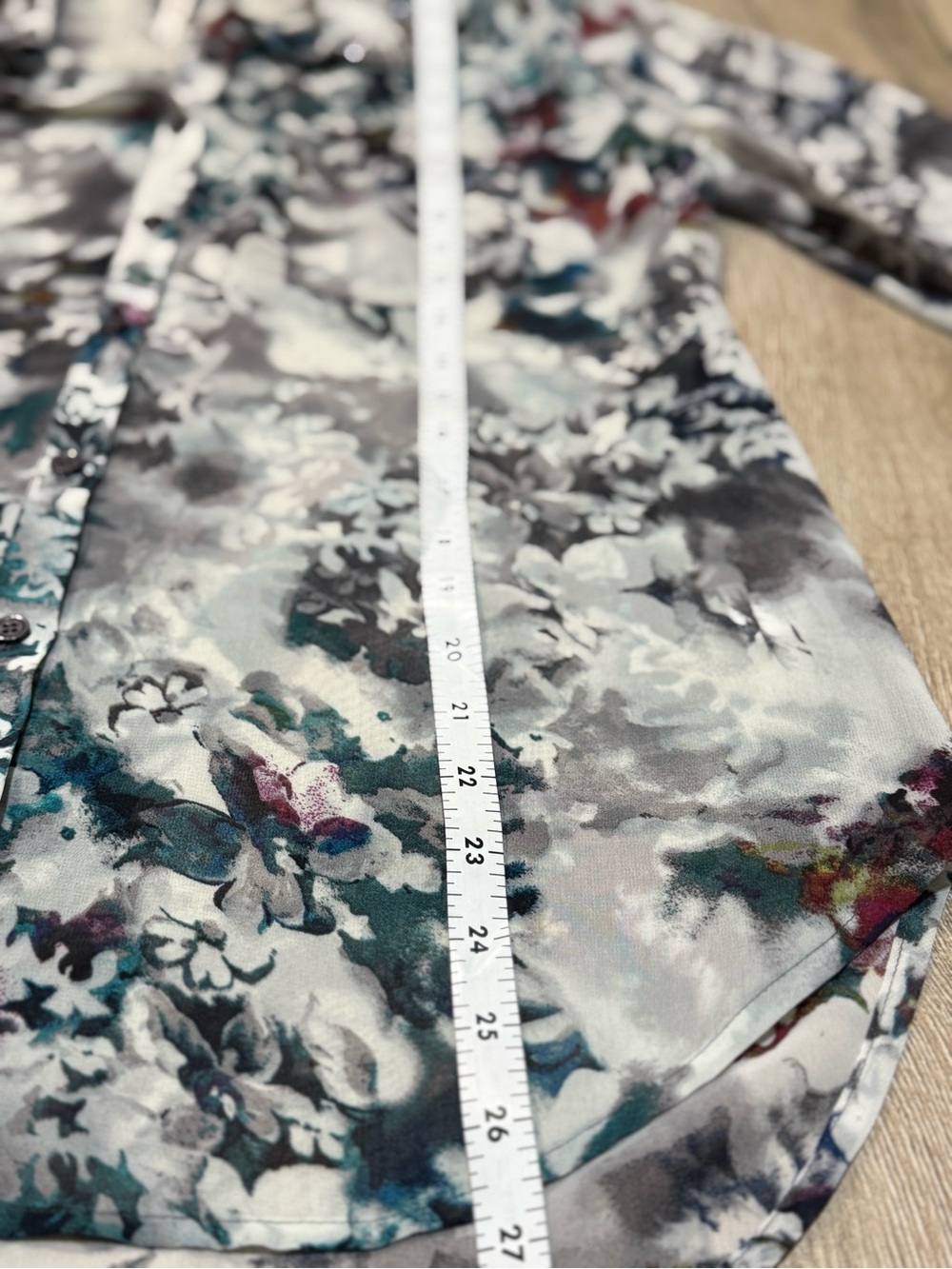 Bellatrix Floral Blouse Sheer Embellished Collar Button Down Medium - Picture 13 of 16